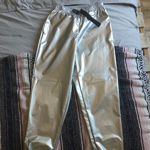 Forever 21 Silver Metallic Nasa Pants